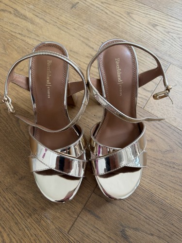 River island gold sandals size - river,
