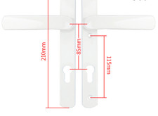 White uPVC Door Handle Set