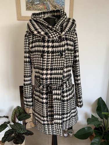 Zara houndstooth belted coat - houndstooth,