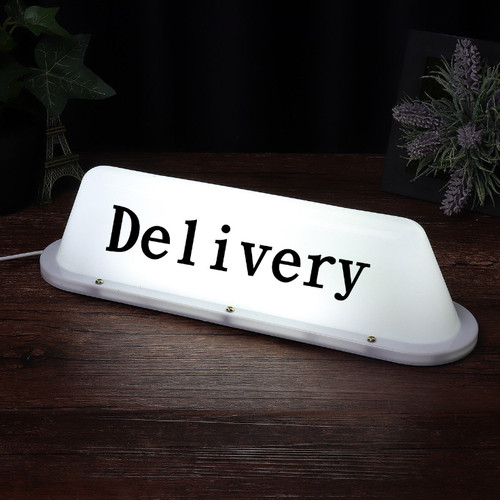 White taxi sign - sign,