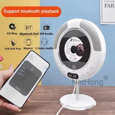 Wall-Mounted Bluetooth CD Player AUX/FM, Night Display, Portable for All Uses