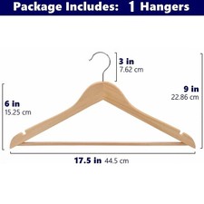Wooden Hangers Pack of 1/5/10/20/30 Home Suit Hangers Premium Natural Finish US