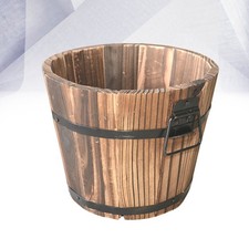  2 PCS Garden Pots Large Outdoor Wooden Planter Flower Retro Style