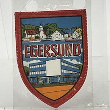 Vintage Egersund Norway Travel Souvenir Patch – Shield Design (Unsealed Pack)