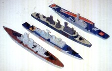 Lot of 4 Matchbox Sea Kings Die Cast Military Ships 1976