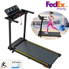 Portable Treadmill with Handle 6.5°Incline LCD Walking Pad Machine Home Office