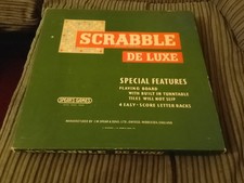 Scrabble De Luxe Board Game Spears 1988 Turntable Board Edition Complete 
