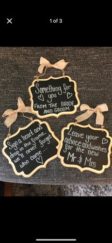Hanging chalkboard wooden - 3x,