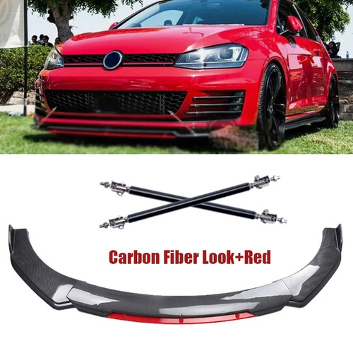 Carbon fiber red front bumper - fiber,