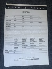 CERWIN VEGA VS SERIES FACT SHEET