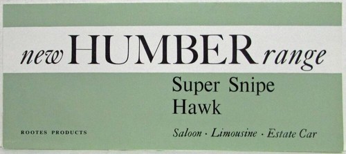 1960 humber super snipe and - super,