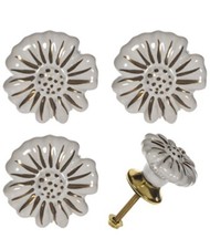 SET OF 4 CERAMIC KNOBS Drawer Pulls Cupboard Handles Door Vintage Shabby Chic