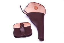 WWI Era British Leather Holster for the Webley   w/Ammo Pouch DARK Brown Leather