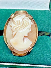 VINTAGE 10ct GOLD SHELL CAMEO RING 3.91 grams - SIZE S