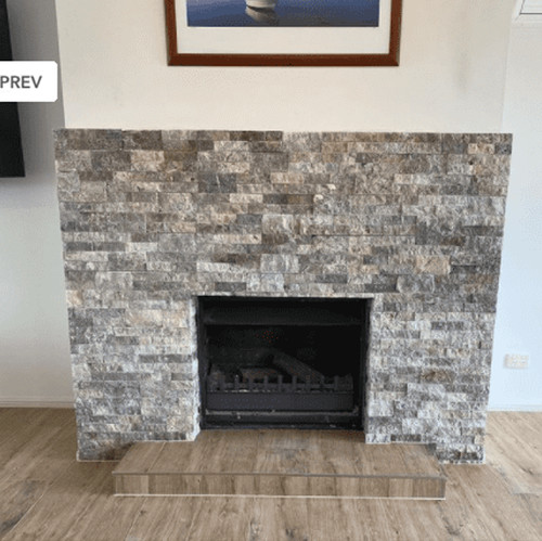 Silver travertine splitface - silver,