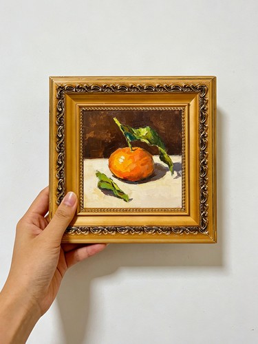 Orange with green - orange, leaves