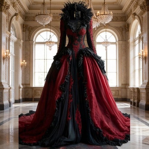 Black burgundy victorian - black,