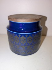 Vintage Hornsea Heirloom Salt Jar/Caddy, Rare Midnight Blue  
