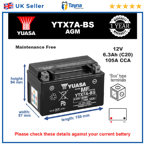 Genuine yuasa ytx7a - yuasa, high