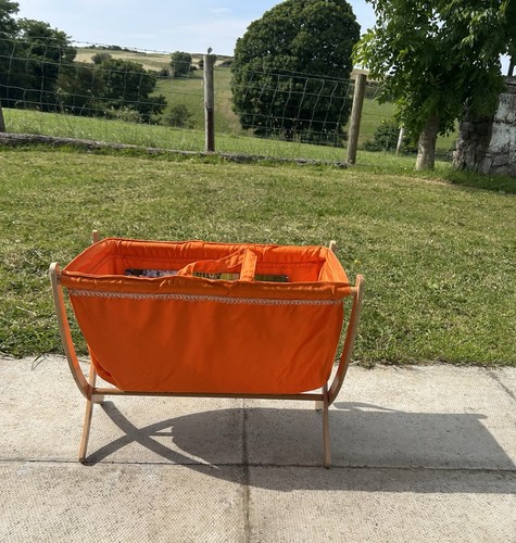 Vintage orange sewing basket - vintage,