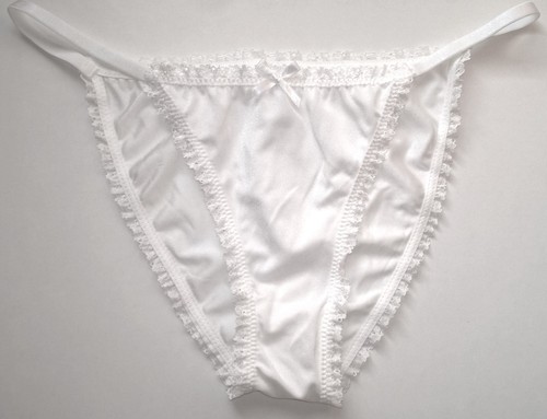 Sexy white shimmery tanga - shimmery,