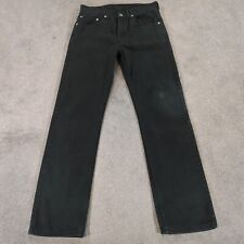 Levis 752 Jeans Mens W31 L32 Black Denim Regular Straight Dark Wash 100% Cotton