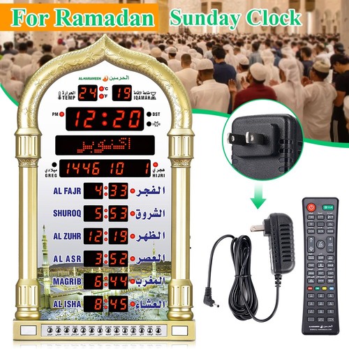 Digital azan clock led - clock, prayer