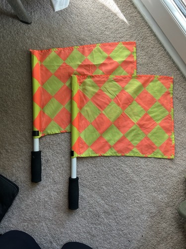 Two linesman flags football - two,