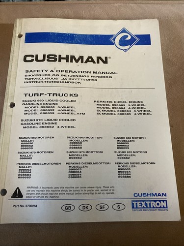 Cushman turf trucks safety and - cushman,