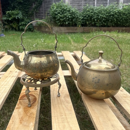 Pair vintage etched - pair, of