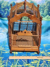 Vintage Asian Wooden Bird Cage
