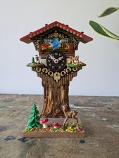 Mini Cuckoo Clock Vtg Black
