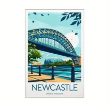 Newcastle upon Tyne Bridge Canvas Print Newcastle UK Stock 45x30 cm