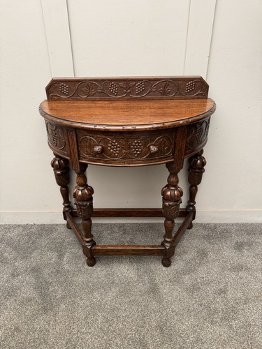Antique demilune carved - antique, solid