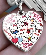 Hello Kitty Graffiti Love Heart Metal Keyring  /Bag Charm Cute Kawaii Gift