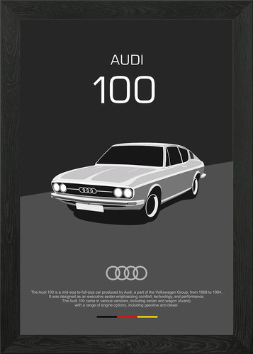Audi 100 coupe framed wall - 100,