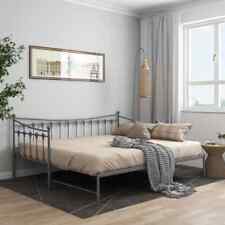 Pull-out Sofa Bed Frame Grey Metal 90x200 cm vidaXL