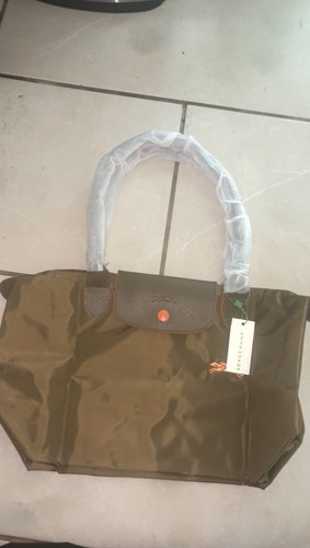 Longchamp brown nylon leather - longchamp, nylon/leather