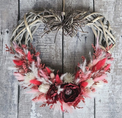 Dried flower wreath grey - flower,
