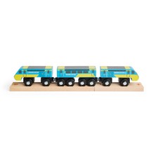 Bigjigs Rail Intercity 125 Engine & 2 Carriages, Wooden Train Set Accessories