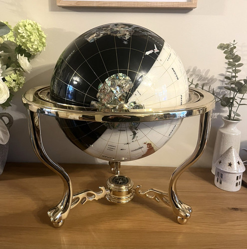 Large gemstone globe with - large,