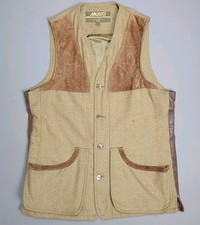 Musto Tweed Waistcoat Mens Small Green Wool Check Sporting Shooting Vest
