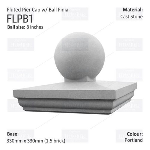 Fluted pier cap cast - fluted,