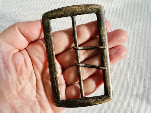 Huge vintage metal belt buckle - huge,