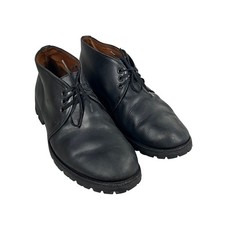 Alfred Sargent Black Genuine Leather Chukka Boots Men's 10.5 Lace Up Round Toe