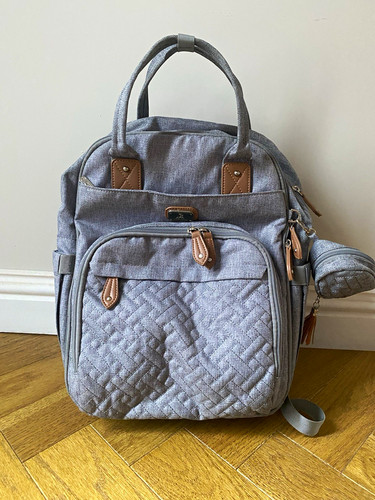 Grey solid backpack - grey,