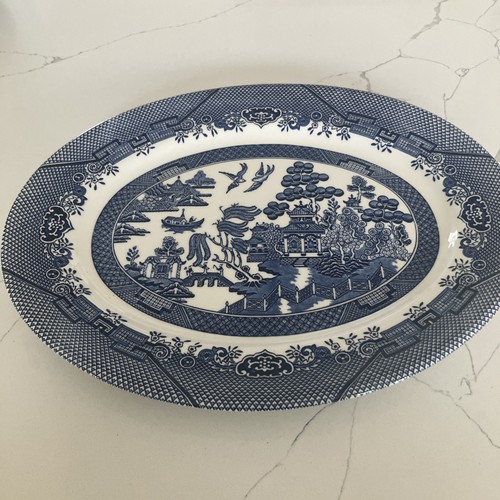 Blue willow pattern oval - willow,