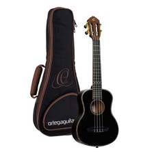 Ortega RUOX-TE Onyx Series Tenor Ukulele 4 String - Spruce/Mahogany Black +Bag