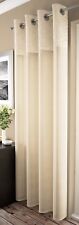 MADDY MODERN METALIC VOILE EYELET RING TOP CURTAIN PANEL ~LUXURY CRUSHED HEADER~