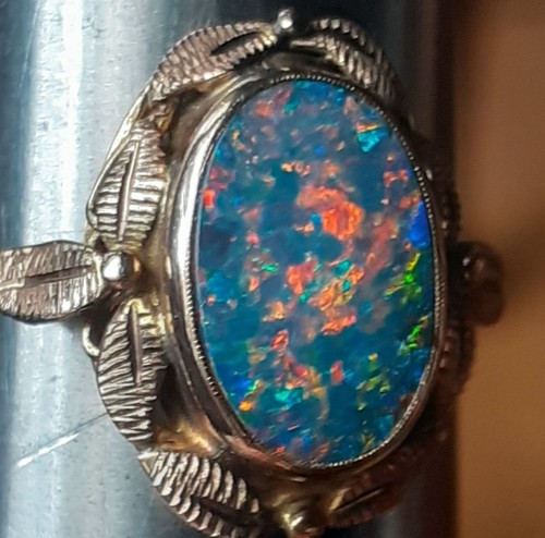 Art nouveau opal ring 9ct - opal,